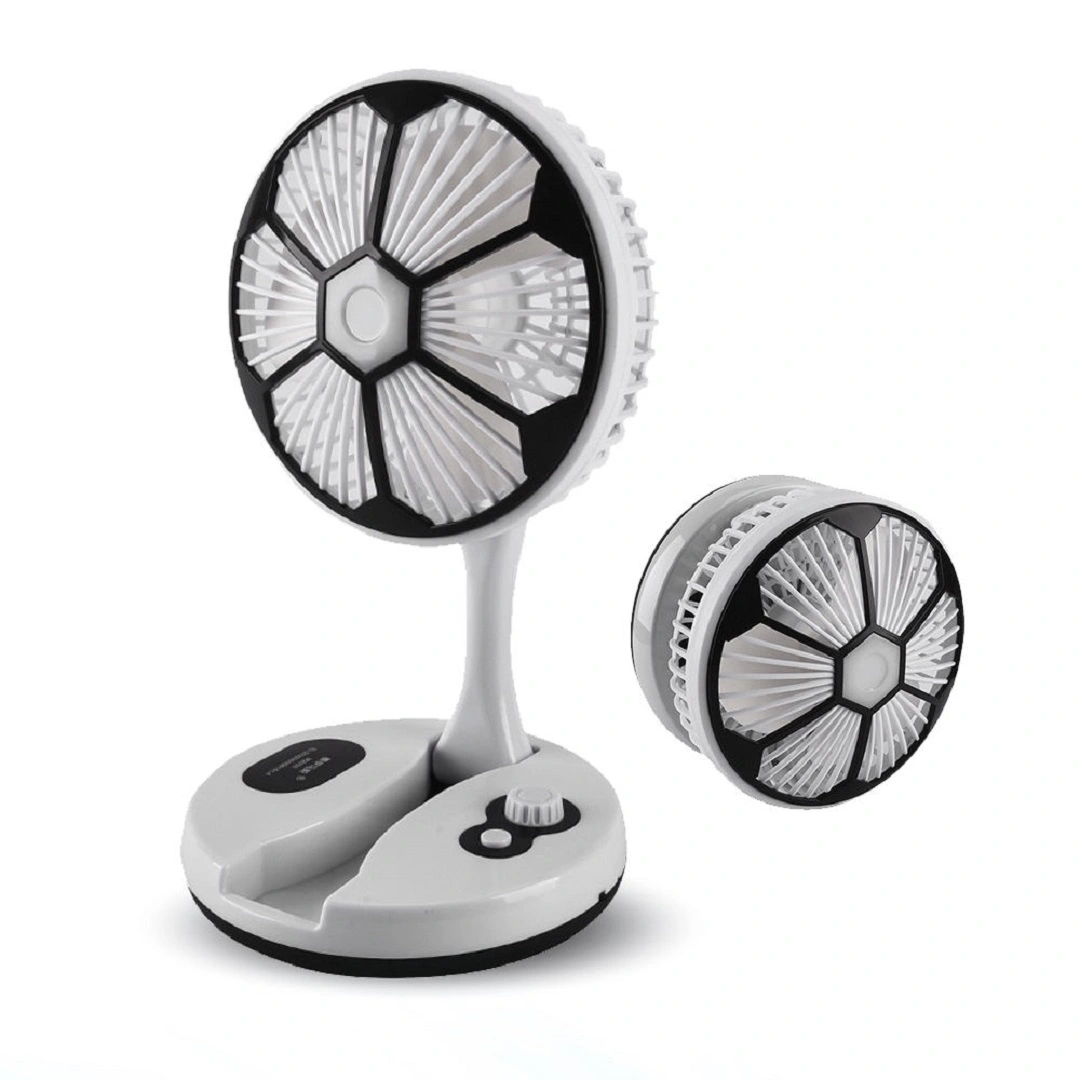 Foldable Rechargeable USB Mini Desk Fan with Lamp – Portable Adjustable Low Noise Table Fan