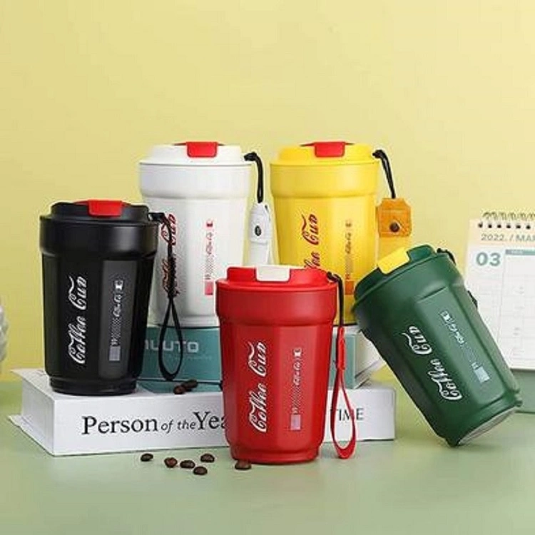 Coffee mug net red stainless steel double-layer intelligent temperature measurement thermos mug fashion portable car mug