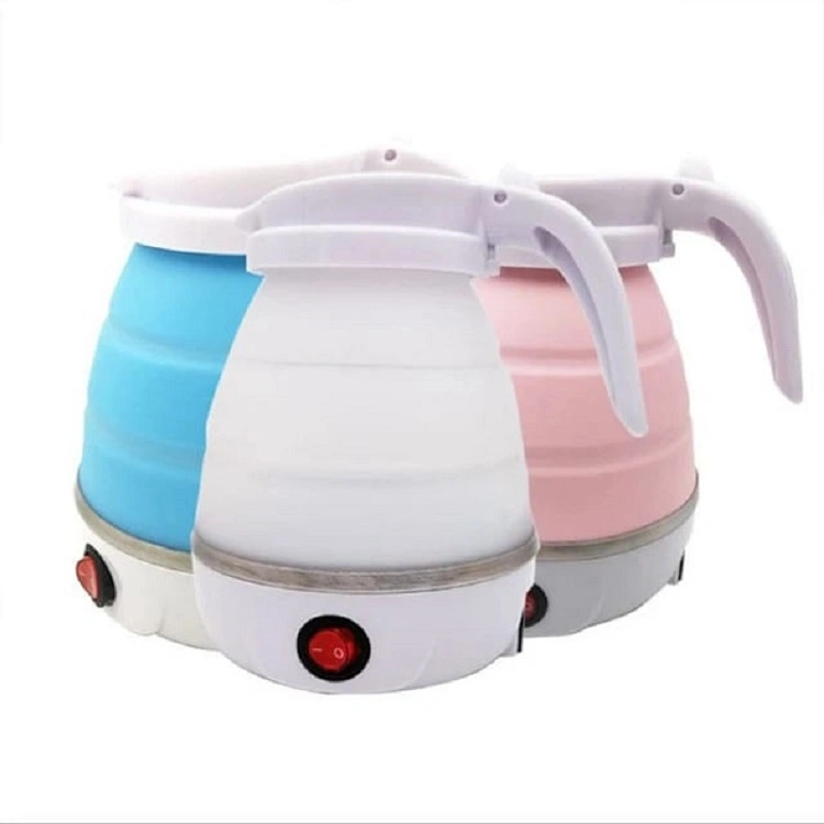Folding Electric Kettle For Travel Silicone Foldable Water Kettles Compression Leak Proof Portable Mini Kettle 600ml Household