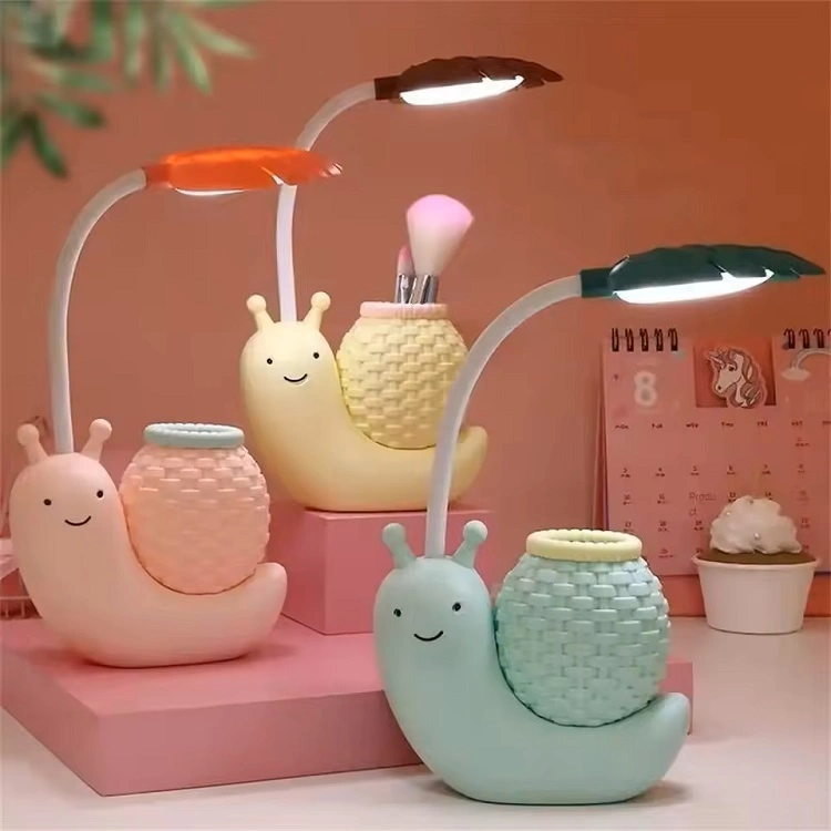 1/2PCS Cartoon LED Snail Desk Lamp Children Bedroom Night Light Reading Study Birthday Christmas Gift Home Decorations Eye