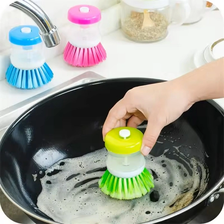 New Home Kitchen Washing Utensils Pot Dish Brush With Washing Up Liquid Soap Dispenser Wash Pot Brush kitchen Accessories