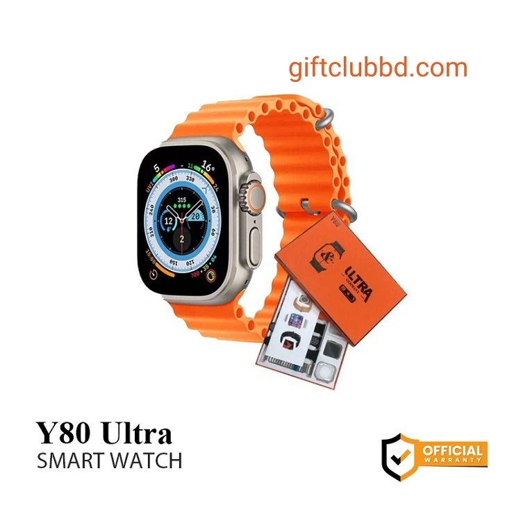Y80 Ultra Bluetooth Connectivity Smart Watch with 8 Multicolored Straps